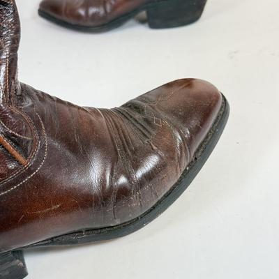 LOT 51: Two Pairs of Cowboy Boots: Dan Post (made in Spain) & J. Chisholm (made in USA)