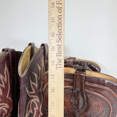 LOT 51: Two Pairs of Cowboy Boots: Dan Post (made in Spain) & J. Chisholm (made in USA)