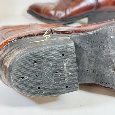 LOT 51: Two Pairs of Cowboy Boots: Dan Post (made in Spain) & J. Chisholm (made in USA)