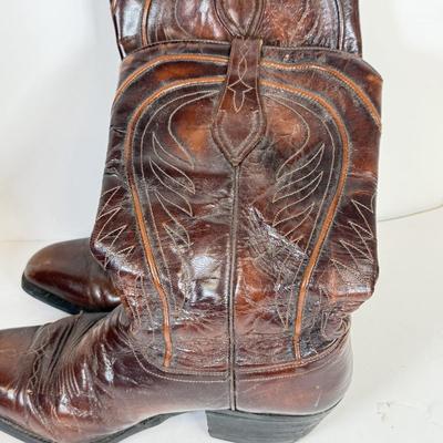 LOT 51: Two Pairs of Cowboy Boots: Dan Post (made in Spain) & J. Chisholm (made in USA)