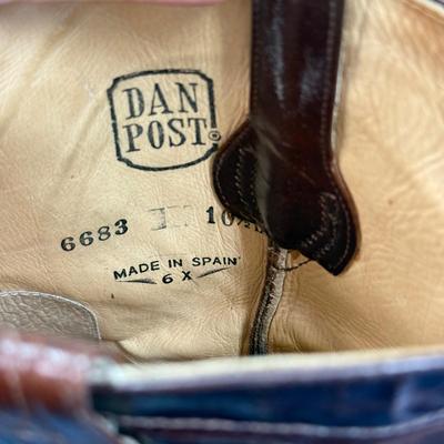 LOT 51: Two Pairs of Cowboy Boots: Dan Post (made in Spain) & J. Chisholm (made in USA)