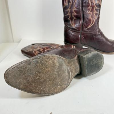 LOT 51: Two Pairs of Cowboy Boots: Dan Post (made in Spain) & J. Chisholm (made in USA)