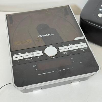 LOT 52: Craig CD Shelf System w/ Dual Alarm Clock AM/FM Stereo Radio Model CM427, Memorex iPhone/iPod Clock Radio Model Mi4290PBLK &...