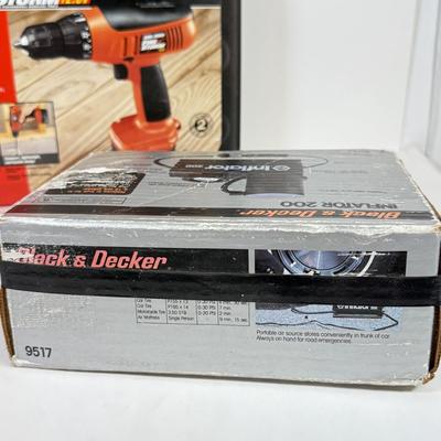 LOT 53: New Tools: Black & Decker Firestorm 12.0V Cordless Drill/Driver jCD431K & Inflator 200 9517