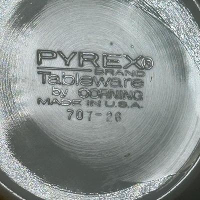 LOT 54: Pyrex Collection: Early American Cinderella Mixing Bowl Set, Amish Butterprint Bowl & (Corning) Ruby Scroll Saucers/Plates