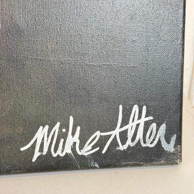 LOT 57: Owl Moon Stencil Painting signed by artist Mike Alter