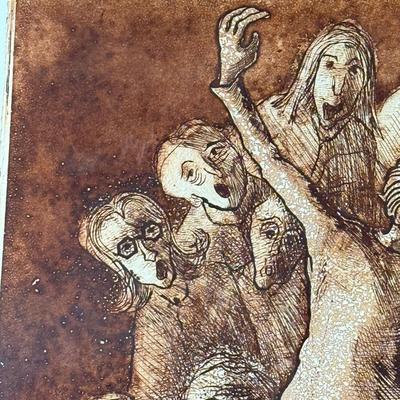 LOT 58: "Choir Director" Lithograph Signed Carol M Hershey May 1979