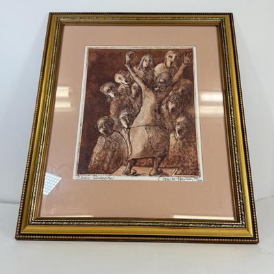 LOT 58: "Choir Director" Lithograph Signed Carol M Hershey May 1979