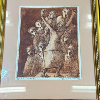 LOT 58: "Choir Director" Lithograph Signed Carol M Hershey May 1979