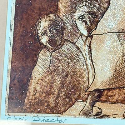 LOT 58: "Choir Director" Lithograph Signed Carol M Hershey May 1979