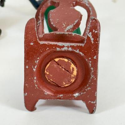 LOT 60: Mini Cast Iron House Front, S&P Shakers & Figures w/ Vintage Japanese Dog S&P Shakers