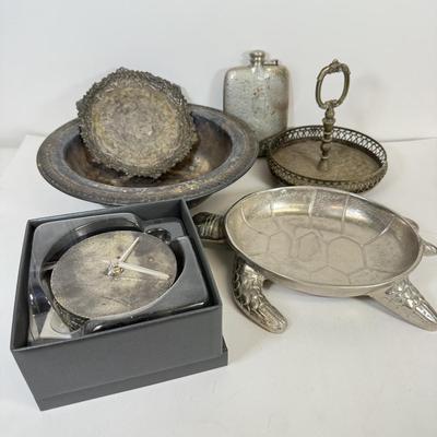 LOT 63: Wedgwood Arris Desk Clock w/ Box, FB Rogers Pieces, Turtle Dish & More