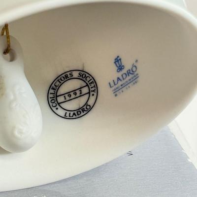 LOT 64: 1992 Lladro Collector's Society Bell, Hand Painted Japanese Figurine, Eagle Brand Ironstone Hand Painted Bowl & More