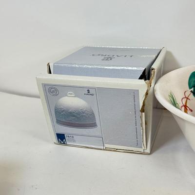 LOT 64: 1992 Lladro Collector's Society Bell, Hand Painted Japanese Figurine, Eagle Brand Ironstone Hand Painted Bowl & More