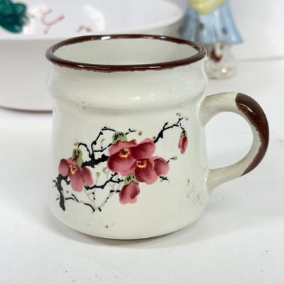 LOT 64: 1992 Lladro Collector's Society Bell, Hand Painted Japanese Figurine, Eagle Brand Ironstone Hand Painted Bowl & More