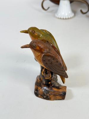 LOT 65: Vintage Paperboard Owl Wall Hangings, Large Plastic Leaf Wall Decor, Wood Floral Vase & More