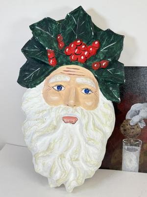 LOT 68: Vintage Kiddie Products Inc. Poly Santas, Paperboard Father Christmas Wall Decor, Painting, Toys