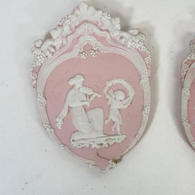 LOT 71: Vintage Paper Dress Up Dolls, Pink Bisque Porcelain Wall Hangings, Vintage Veil & More