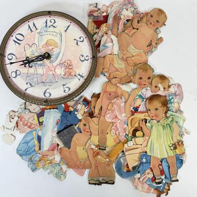 LOT 71: Vintage Paper Dress Up Dolls, Pink Bisque Porcelain Wall Hangings, Vintage Veil & More