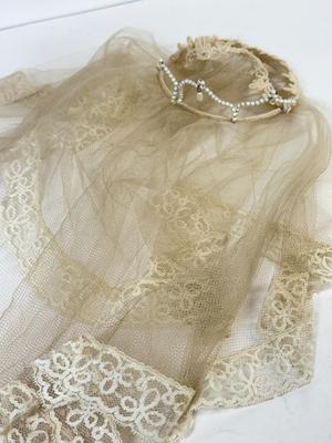 LOT 71: Vintage Paper Dress Up Dolls, Pink Bisque Porcelain Wall Hangings, Vintage Veil & More