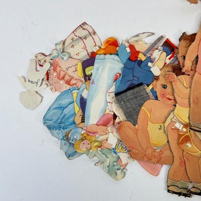 LOT 71: Vintage Paper Dress Up Dolls, Pink Bisque Porcelain Wall Hangings, Vintage Veil & More