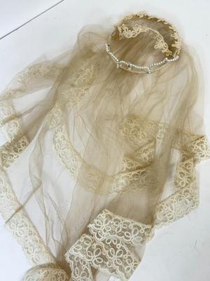 LOT 71: Vintage Paper Dress Up Dolls, Pink Bisque Porcelain Wall Hangings, Vintage Veil & More