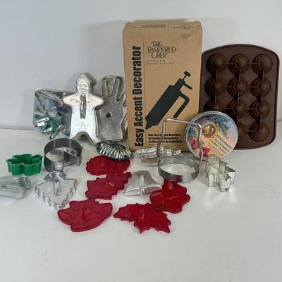 LOT 74: Christmas Cookie Cutters & More Baking Accessories