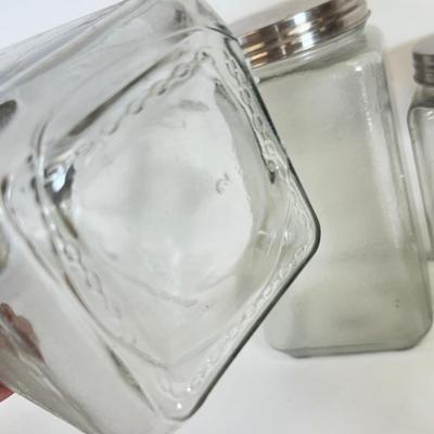 LOT 75: Clear Glass Kitchen Canisters