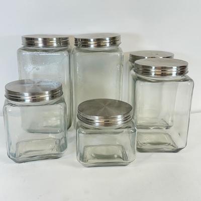 LOT 75: Clear Glass Kitchen Canisters