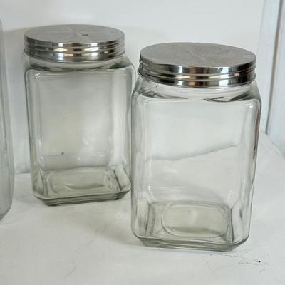 LOT 75: Clear Glass Kitchen Canisters