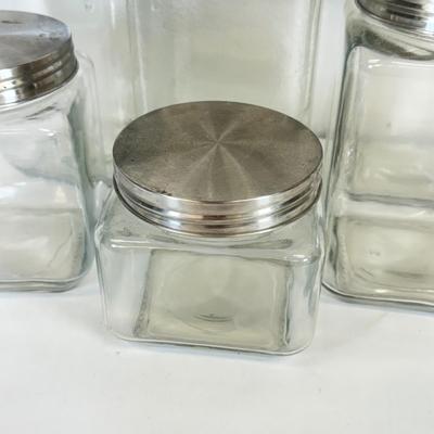 LOT 75: Clear Glass Kitchen Canisters