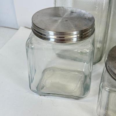 LOT 75: Clear Glass Kitchen Canisters