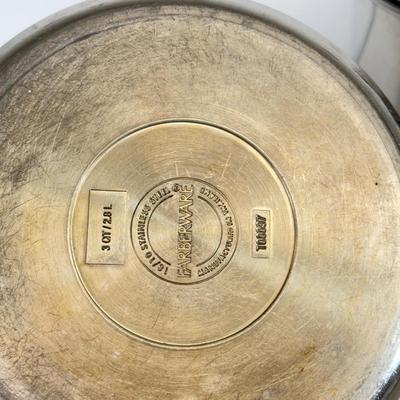 LOT 76: Hanging Metal Pot Rack w/ Farberware Pots & T-Fal Pans