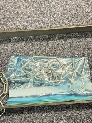 LOT 76: Hanging Metal Pot Rack w/ Farberware Pots & T-Fal Pans