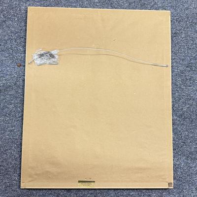 LOT 77: Framed Watercolor of Man on Punt Boat