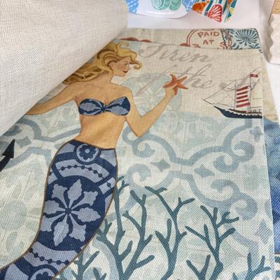 LOT 78: For the Beach House: Surfboard Platters, Large Drink Dispenser, Mermaid Pillow Covers (washable)& More