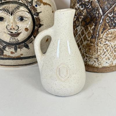 LOT 80: Pottery: Signed Vase, Sun Vase made in Mexico, Greek Plate & More