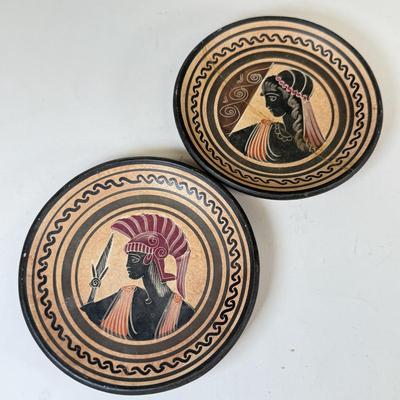 LOT 80: Pottery: Signed Vase, Sun Vase made in Mexico, Greek Plate & More