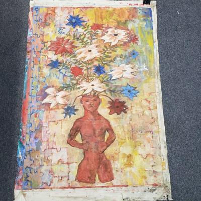LOT 81: Collection of Colorful Paintings on Canvas