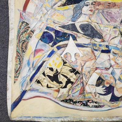 LOT 82: Two Large Paintings/Mixed Media Art on Canvas