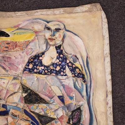 LOT 82: Two Large Paintings/Mixed Media Art on Canvas