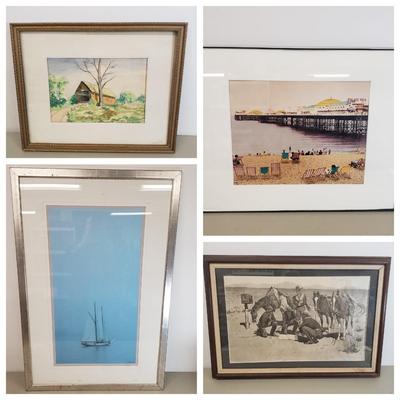LOT 90: Collection of Framed Art in Various Styles