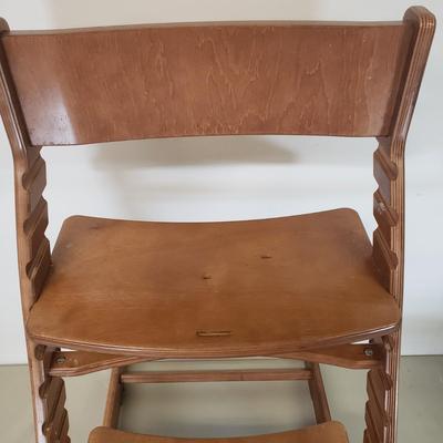 LOT 94: Fornel & Stokke Adjustable Wooden High Chairs