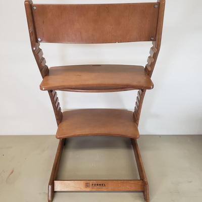 LOT 94: Fornel & Stokke Adjustable Wooden High Chairs