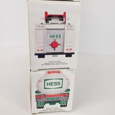 LOT 95: Vintage Hess trucks with Oil Truck Bank