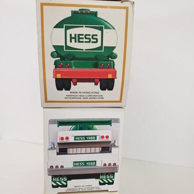 LOT 95: Vintage Hess trucks with Oil Truck Bank