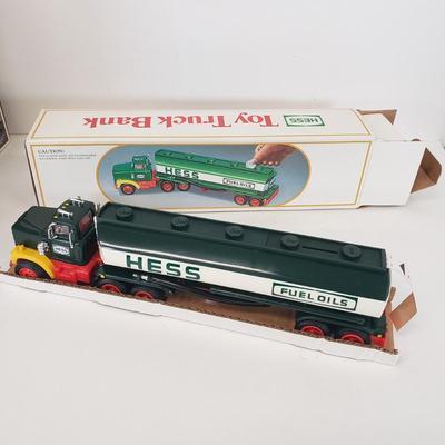 LOT 95: Vintage Hess trucks with Oil Truck Bank