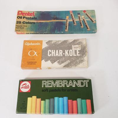LOT 99: Assortment of Vintage Arts & Crafts-New Crewel in Pack, Tufting Kit, Leathercraft Kit & More