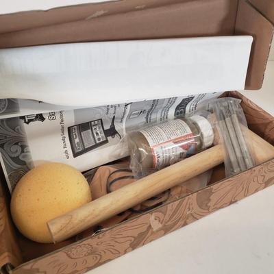 LOT 99: Assortment of Vintage Arts & Crafts-New Crewel in Pack, Tufting Kit, Leathercraft Kit & More