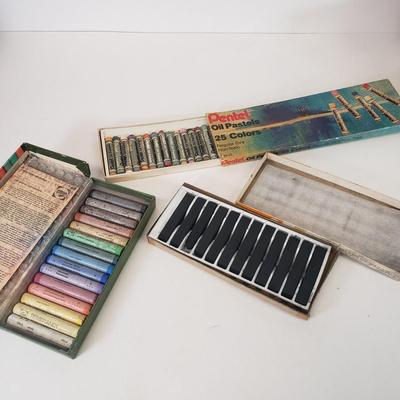 LOT 99: Assortment of Vintage Arts & Crafts-New Crewel in Pack, Tufting Kit, Leathercraft Kit & More